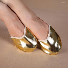 Stage Wear Dancewear Ballet Flats Belly Dance Practice Shoes Pads Gold Half For Women