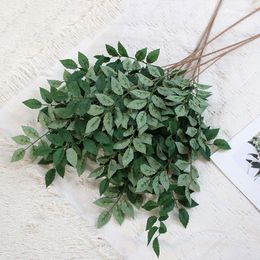 Decorative Flowers Artificial Plants Tropical Green Leaf Grass Jungle Wedding Birthday Decoration Fake Plant Autumn Christmas Home Garden