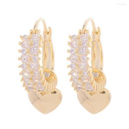 Hoop Earrings Heart Shape 1 Pair Trendy Alloy Lady Jewellery Stud Portable For Daily Wear