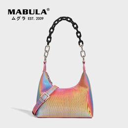 Gradient Colour Vintage Hobo Purse for Women Big Chain Top Handle Underarm Handbag Chic Crossbody Bag Leopard Print 230315