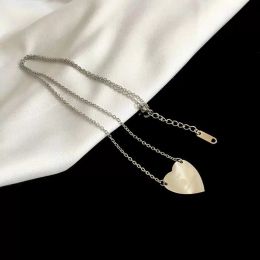 heart necklace female stainless steel couple gold chain pendant Jewellery on the neck gift for girlfriend accessories wholesale ab