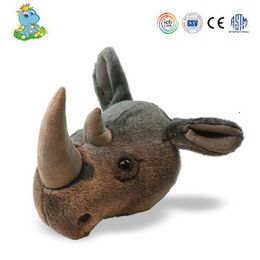 Wall Decor CREATIVE forest animals wild for children room design Wall decoration Animal Head Rhinoceros plush stuffed toys 230317