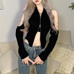 Women's Knits Sweater Woman Autumn/winter Sexy Long Sleeve Off Shoulder Zipper Fashionable Woman's Sweaters Drop YBDK22L20606