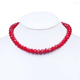 Chains Classic Faceted Red Chain Female Master Choker Imitation Crystal Beads Necklace Jewellery