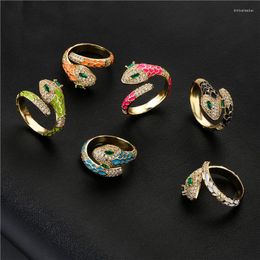 Wedding Rings Latest Ring Designs For Girls Oil Boho Open Women Luxury Gold Colour Adjustable Zircon Snake Bone Jewellery