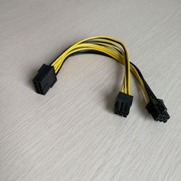 PC Desktop Computer PCI-E PCI Express 8Pin 1 female to 2 male 6Pin Y Splitter Adapter Power Cable Cord 18AWG 20cm