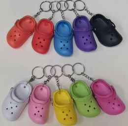 Bulk Price Mini Slippers Keychain Pendant Accessories Hole Shoes Bag Keychains Jewellery Backpack Key Chain Gift