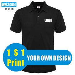 Men's Polos WESTCOOL Summer Casual Men And Women Short-Sleeved Polo Shirts Custom Embroidery Printing Personalised Design Tops 230317