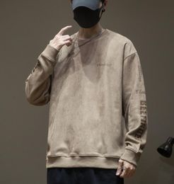 Men's Sweatshirt Oversized Sping Autumn Casual Letter Print O-neck Long Sleeve Pullovers Hoodie