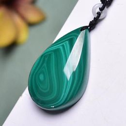 Decorative Figurines Malachite Water Drop Pendant Necklace Natural Stone Yoga Energy Women Men Fashion Jewelry Accessories Home Decoration