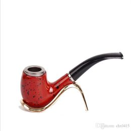 Smoking Pipes Resin coated ring mini portable cigarette printing red removable Philtre pipe