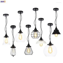 Pendant Lamps IWHD Loft Decor Industrial Lighting Fixtures Glass Metal Chain Bar Dinning Room American Country Edison Vintage Lamp LED