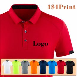 Men's Polos Quick-drying Sports Polo Shirt Custom Design Company Brand /Print Embroidery Breathable Lapel Short Sleeve Tops S-4XL 230317