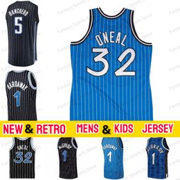 New Paolo Banchero Penny Hardaway Jersey Tracy McGrady 32 Shaquille ONeal Throwback White Blue Stitched Mens Basketball Retro Maglie Uomo Bambini