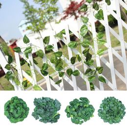 Decorative Flowers 2M Artificial Plants Green Ivy Leaves Vine Fake Garland Home Wedding Bar Hanging Decor