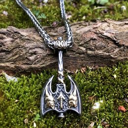 Chains Men Norse Skull Stainlss Stee Viking Axe Necklace For Gift Jewellery
