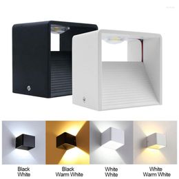 Wall Lamp Modern LED Cube Shape Up And Down Bedroom Bedside Lighting For Home Decor 110V 220V