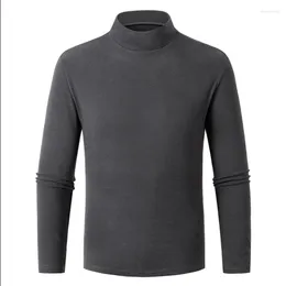 Men's T Shirts Autumn And Winter Double Velvet Stand-up Collar Long Sleeve Business Leisure Multifunctional Bottom Jacket Warm Men's