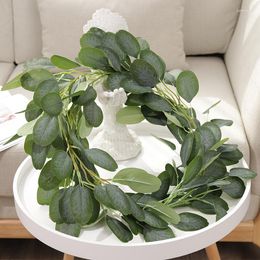 Decorative Flowers 2M Money Leaf Green Plant Vine Artificial Eucalyptus For Home Decoration Flower Wall Wedding Party Supply Fake