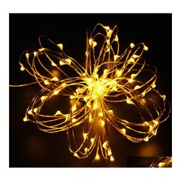 Светодиодные струны 2016 8 цветов 10 м 100 медная проволочная струна Свет световые звезды на открытом воздухе Рождественская свадебная вечеринка украшения капля Света Dhgft