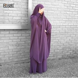 Ethnic Clothing Etosell Women Hooded Muslim Hijab Dress Eid Prayer Garment Jilbab Abaya Long Khimar Full Cover Ramadan Gown Abayas Islamic Cloth 230317