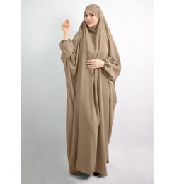 Ethnic Clothing Eid Hooded Muslim Women Hijab Dress Prayer Garment Full Cover Ramadan Gown Islamic Clothes Niqab 230317