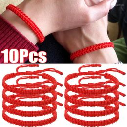 Charm Bracelets 10pcs/set Handmade Red String Bracelet For Lover Lucky Amulet And Friendship Adjustable Braid Rope Couple Jewelry Gift