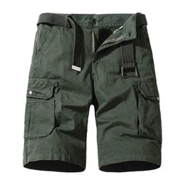 Men's Shorts 2022 Summer Cargo Shorts Men New Cotton Casual Fashion Brand Short Pants Men Multiple Pockets Military Cargo Shorts Mens No Belt G230316