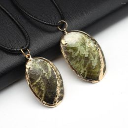 Pendant Necklaces Fashion Natural Green Shell Necklace Conch Shape Charms For Jewerly Party Gift 22x35-25x40mm
