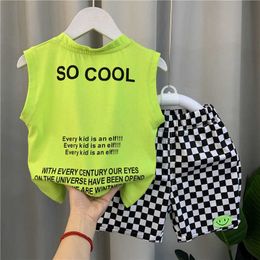 Clothing Sets New Boy Set kid Boys Suit Cotton Summer Casual Outing Clothes Top Shorts 2PCS Clothing for Children's 2-10 years