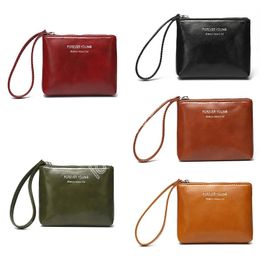 Wallet Short Women's Mini Handbag Wallet Card Holder Oil Wax Skin Leather Coin Purse Card Holder Multi-functional Key Organizer