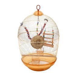Bird Cages Tiger Skin Xuanfeng Little Sun Parrot Cage Round Luxury Golden Myna Wren Metal Houses Accessories Pet Supplies