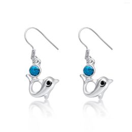 Dangle Earrings ER-00231 Korean Fashion Crystal Earings Birthday Gift Silver Plated Dolphins For Women Items