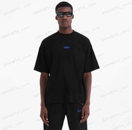 Men's T-Shirts 22FW REP Letter Slogan Small Label Minimal Print Backing Short Sleeve T-shirt Men's and Women's Casual Versatile Short Sleeve T-shirt T230317