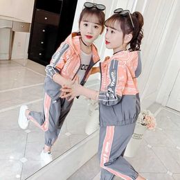 Clothing Sets Kids Girl Casual Outfit Spring Autumn Children Hooded Coat Trousers Fashion Teenager Student Sports Set Girls Boutique Clothes
