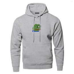 Men's Hoodies Sad Frog Funny Sweatshirt Men Feels Bad Man Hooded Sweatshirts Angry Good Streetwear Sportswear