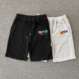 Men's Shorts Best Quality Trapstar Cotton Shorts Men Women Color Letters Embroidered Drawstring Pants Black White Gray G230316