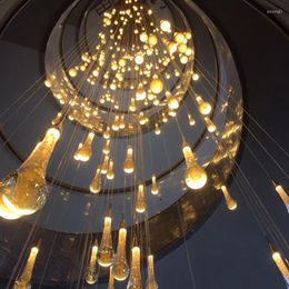 Pendant Lamps Nordic Stair Villa Crystal Gold Modern Led Lights Living Dinging Room Bar Loft Designer Luxury Home Decor Chandelier Indoor