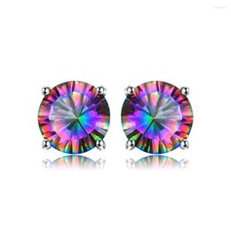 Stud Earrings Karachi European And American Black Seven-color Single Diamond Female Quick Sale WISH Amazon