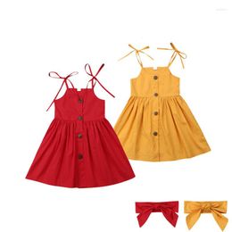 Girl Dresses Girls Party Princess Dress Summer Sleveeless Tutu Sundress Casual Clothes Age 1-6 Years Toddler Baby Children Solid Gown
