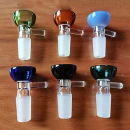 Latest Smoking Colorful Pyrex Thick Glass Handle 14MM 18MM Male Joint Replacement Bowls Herb Tobacco Oil Filter WaterPipe Bong Hookah DownStem Holder DHL