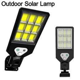 LED Solar Motion Sensor FLOOD LIGHT COB Security Wall Street Lamp Yard Outdoors usastar