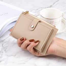 Wallets PU Leather Business Holder Fashion Short Wallet For Women Men Large Capacity Coin Purse Female Portable Clutch Bag