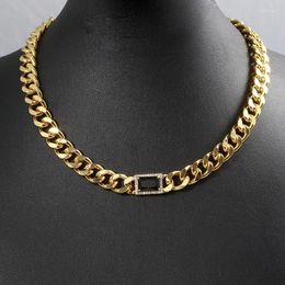 Chains Size 42.0cm Thick Chain Fashion Personality Inlaid Black Women's Necklace