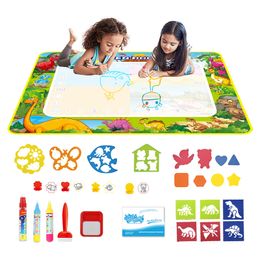 Drawing Painting Supplies 4 Style Big Size Magic Doodle Water Drawing Mat Painting Pens Stamp Set Colouring Board Educational Toys for Kids Birthday Gift 230317