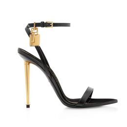 Elbise Ayakkabı Strap Stiletto Sandalet Pompalar Asma Kilit Kolye Deri Dış Tabanı Kadın Lüks Tasarımcı Yüksek Topuk Ayakkabı Fabrika Ayakkabı 35-42 Kutu