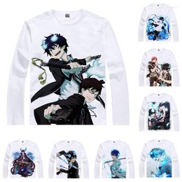 Men's T Shirts Blue Exorcist T-Shirts Men Hip Hop Long Sleeve Anime Ao No Ekusoshisuto Rin Okumura Yukio Kazue Kato Women Shirt