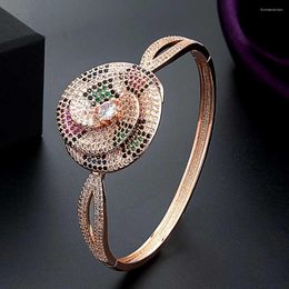 Bangle Zlxgirl 2023 Women's Colorful Cubic Zircon Crystal Coper And Bracelet Fashion Women Couple Party Gifts