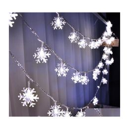 2016 Led Strings 10M 70Led Christmas Lights Snowflake Lamp Ac 220V Holiday Lighting For Outdoor/Wedding Party Decoration Curtain String D Dhwll