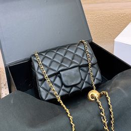 Cc Luxury Brand French Womens Designer Classic Mini Flap Quilted Crush Pearl Gold Ball Sqaure Purse Metal Hardware Matelasse Chain Crossbody Shoulder Luxu